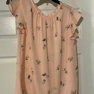 Pink Flutter Sleeve top
